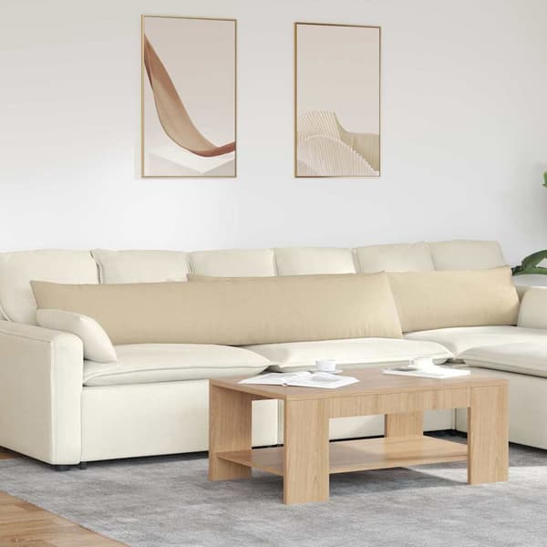 vidaXL Soffkuddar 2 st Kräm 200 x 40 cm tyg