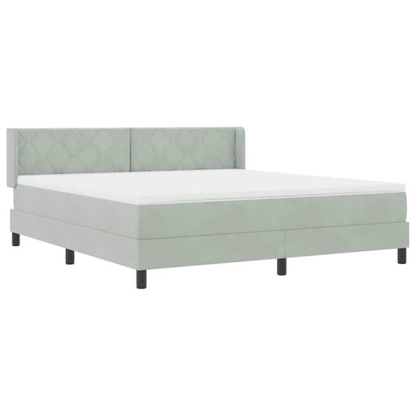 vidaXL Bäddfjäder med madrass Ljusgrå 200 x 180 cm Polyester