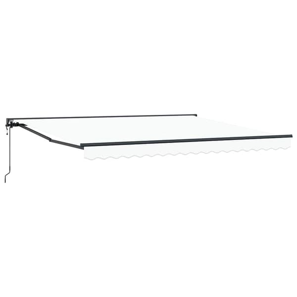 vidaXL Markisram Vit 400 × 300 cm Polyester med PU-beläggning