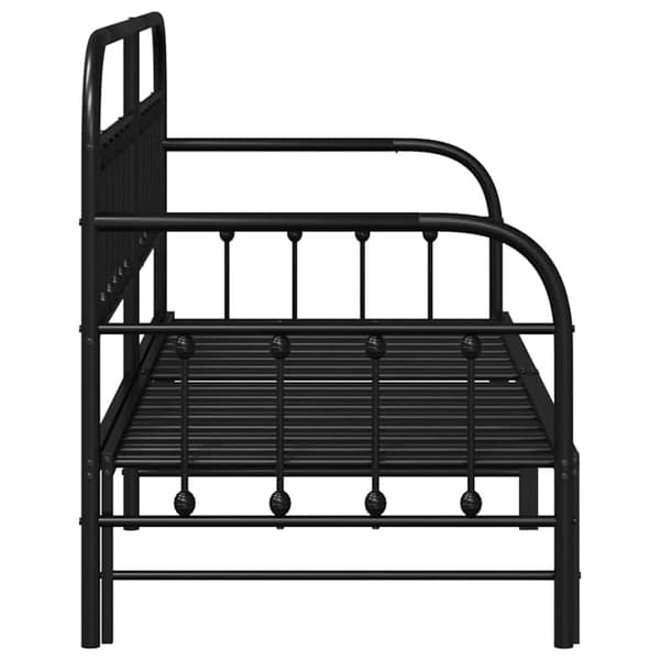 vidaXL Dagbäddram Svart 80 x 200 cm Pulverlackerat stål