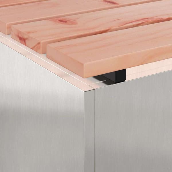 vidaXL Hagebenk sølv 60 x 40 x 43 cm Rustfritt stål