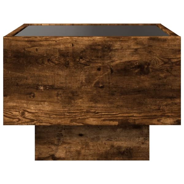 vidaXL Sidebord LED røkt eik 40x40x30 cm konstruert tre