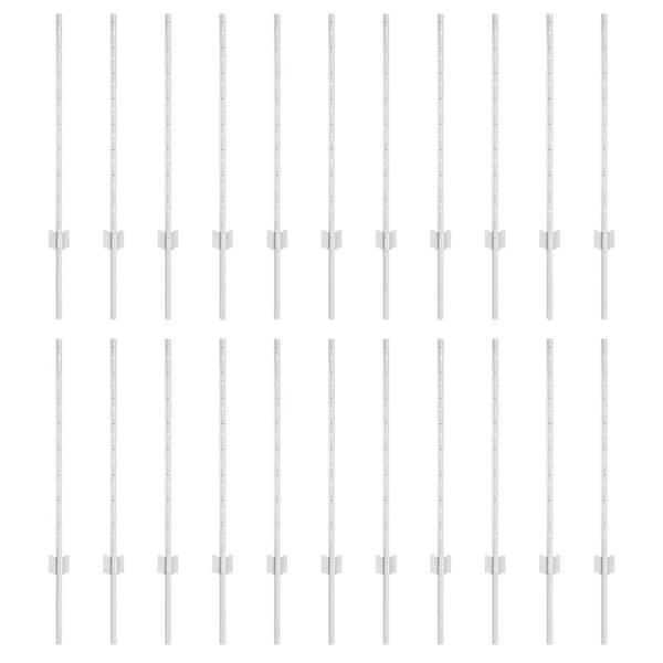 vidaXL Gjerdepåle 22 pcs sølv 120 cm Stål