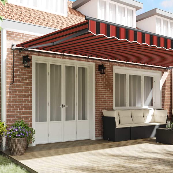 vidaXL Utfällbar markis orange och brun 600 × 350 cm