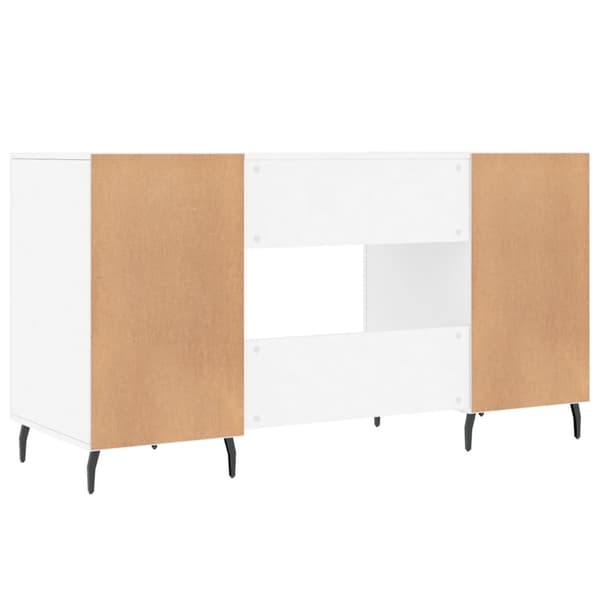 vidaXL Skrivebord hvit 140x50x75 cm konstruert tre