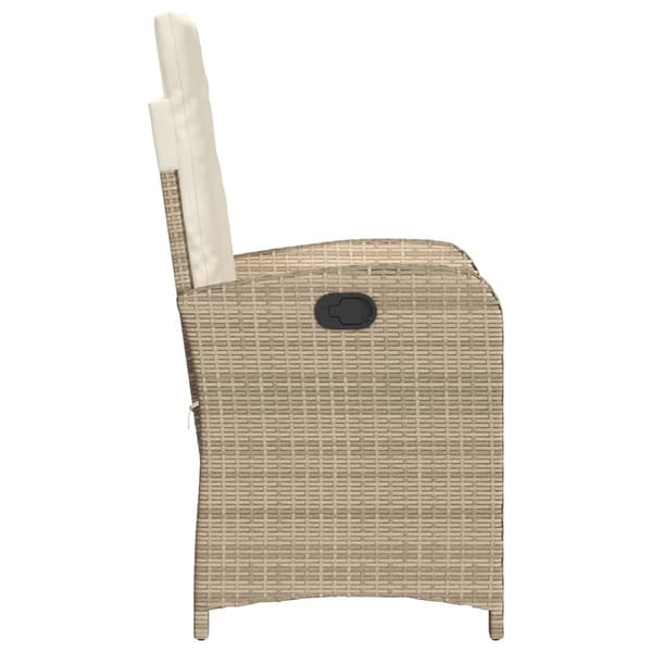 vidaXL Bistrogrupp med dynor 3 delar beige konstrotting