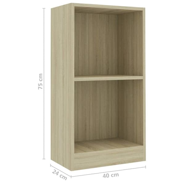 vidaXL Bokhylle sonoma eik 40x24x75 cm sponplate