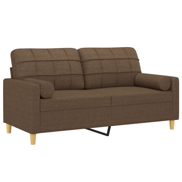 vidaXL 2-sits soffa med prydnadskuddar brun 140 cm tyg