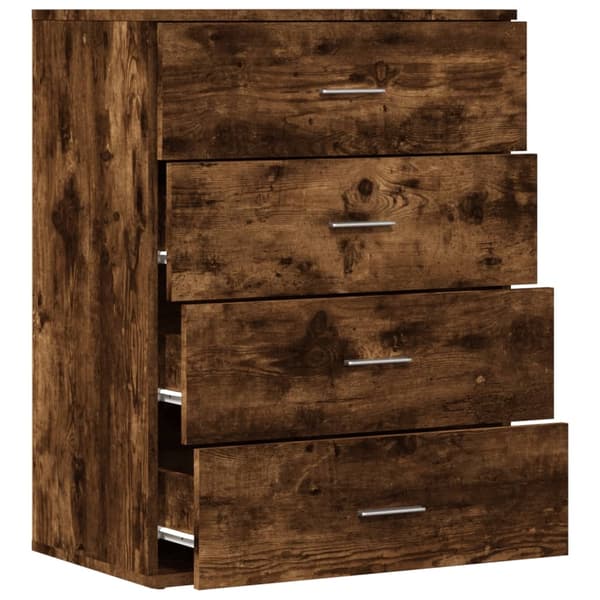 vidaXL Skjenk røkt eik 60x39x80 cm konstruert tre