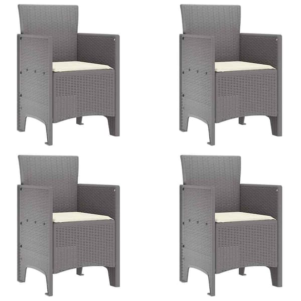 vidaXL Trädgårdsmöbelset 5 pcs Ljusgrå Polypropylen