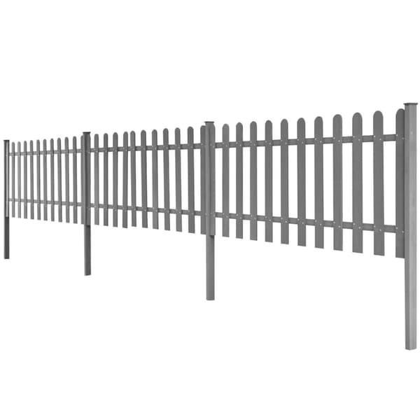 vidaXL Stakittgjerde med stolper 3 stk WPC 600x60 cm