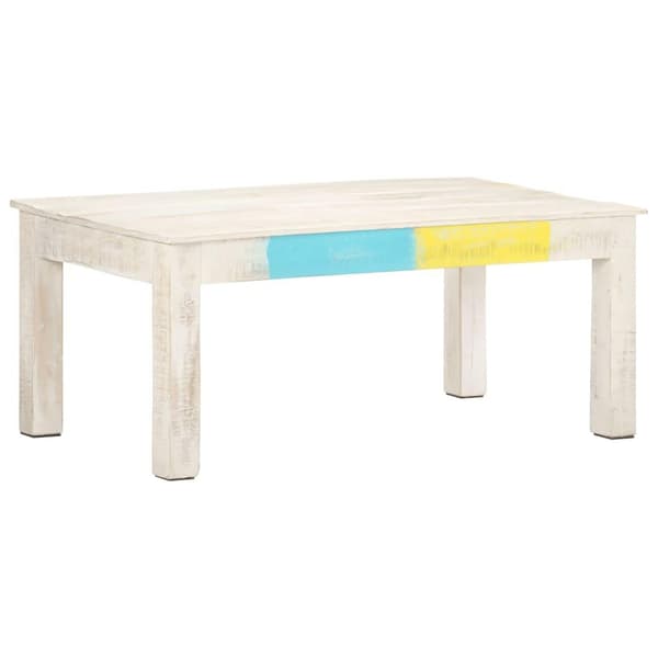 vidaXL Sofabord hvit 110x60x45 cm heltre mango change2