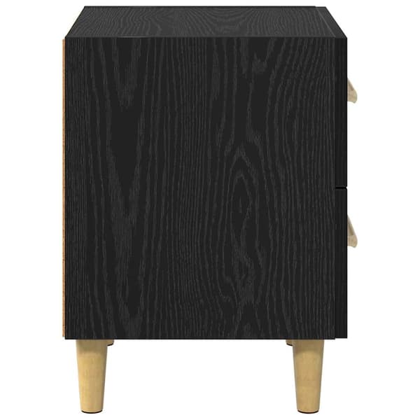 vidaXL Sengeskap 2 pcs Svart Eik 40 x 35 x 47.5cm Konstruert tre