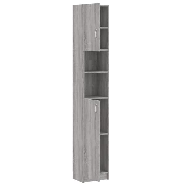 vidaXL Baderomsskap grå sonoma eik 32x25,5x190 cm konstruert tre