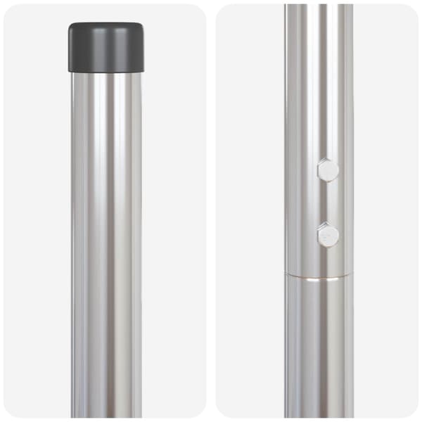 vidaXL Staketstolpar 2 pcs Silver 160 cm Pulverlackerad stål