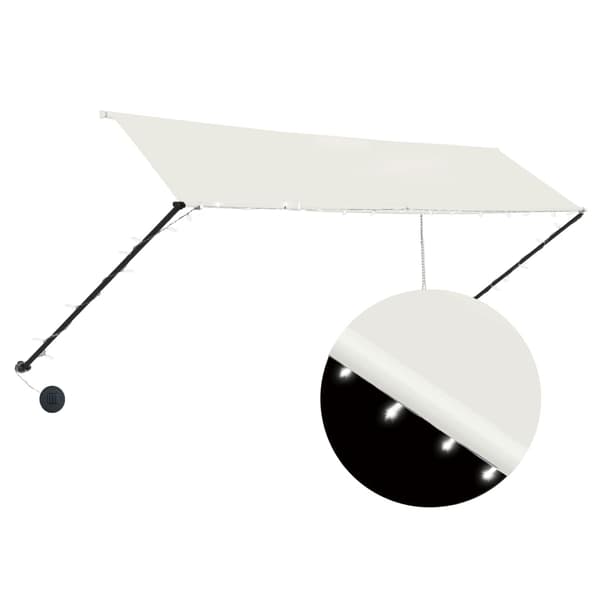 vidaXL Markis med LED 350x150 cm gräddvit