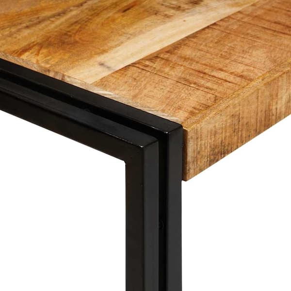 vidaXL Nesting Bord 3 pcs Brun og svart Solid mango tre og metall