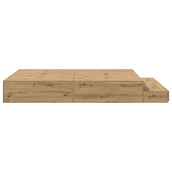 vidaXL Seng med lagring med skuff Artisan Eik 150 cm Konstruert tre
