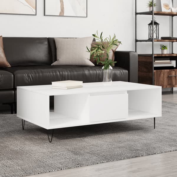 vidaXL Soffbord vit 104x60x35 cm konstruerat trä