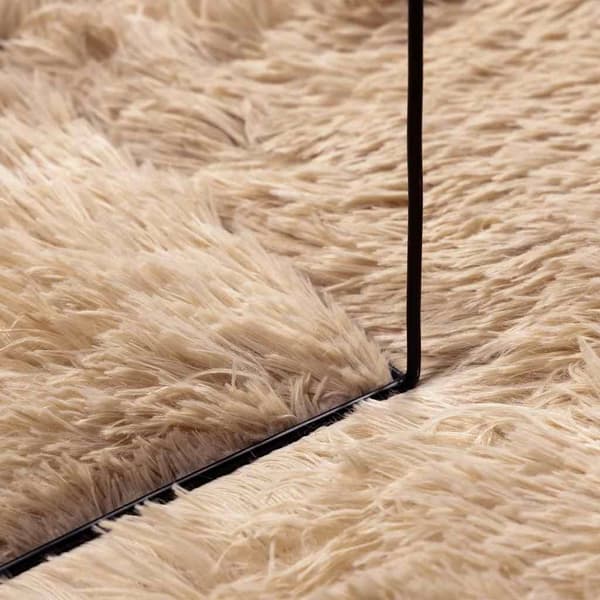 vidaXL Flossteppe med lang luv NAVARRA beige 160x160 cm polyester