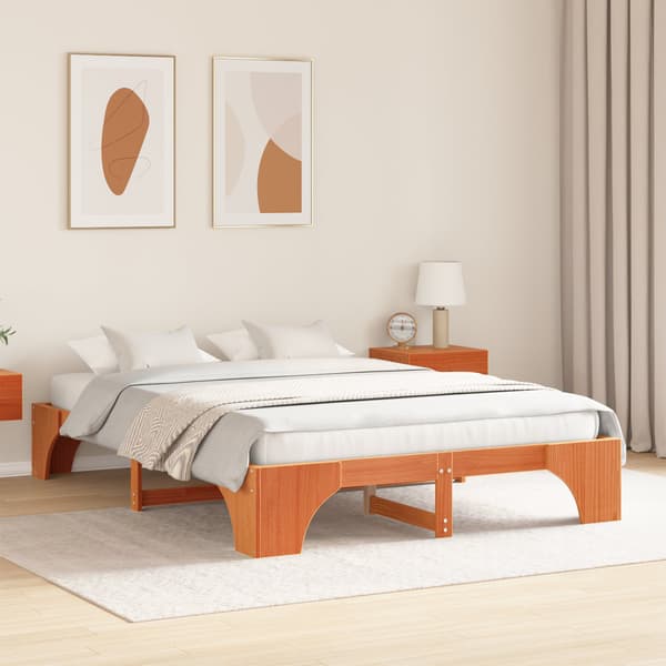 vidaXL Sängram Vit Trä 90 x 190 cm Minimalistisk Sängram Rektangulär