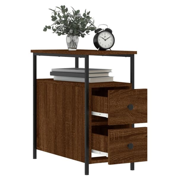 vidaXL Nattbord 2 stk brun eik 30x60x60 cm konstruert tre