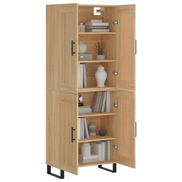 vidaXL Highboard sonoma eik 69,5x34x180 cm konstruert tre