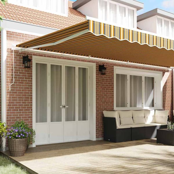 vidaXL Utfällbar markis Flerfärgsdesign 600 × 300 cm