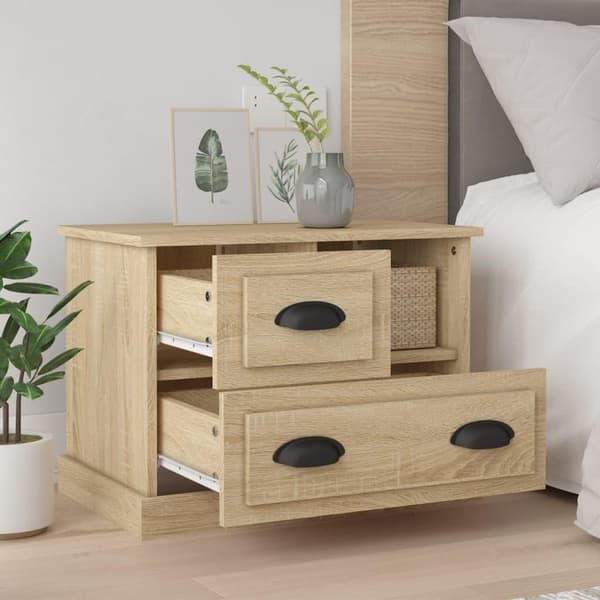 vidaXL Nattbord sonoma eik 60x39x45 cm