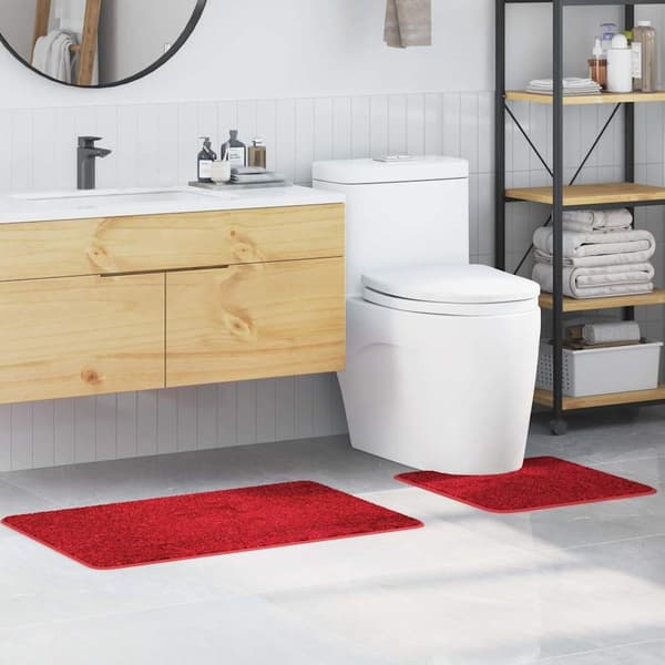 vidaXL Badmatta 2 pcs Röd 50 x 50 cm Polypropylen