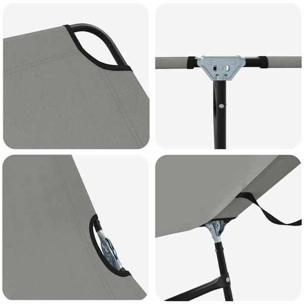 vidaXL Sammenleggbar solstol Grå 188 x 57 x 86,5 cm Polyester