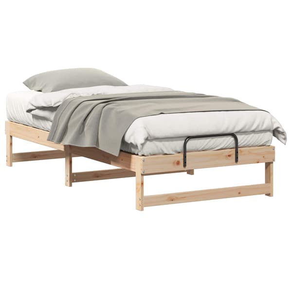vidaXL Sängram Brun 75 x 190 cm Massiv furu