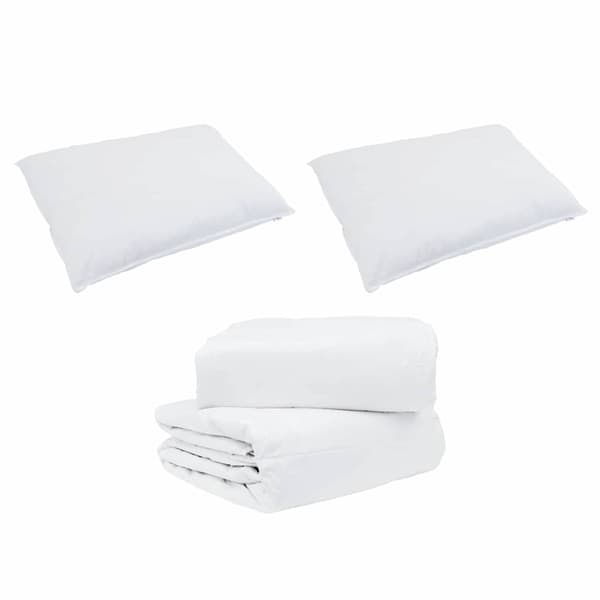 vidaXL Täckeset med kudde 3 pcs Vit Dunfjäder