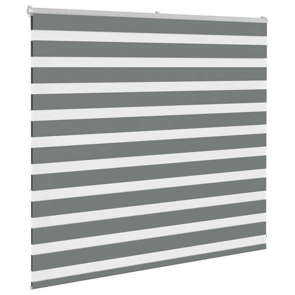 vidaXL Rullgardin zebra mörkgrå 155x100 cm tyg bredd 150,9cm polyester