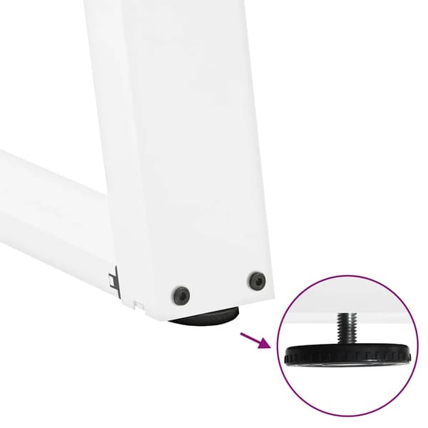 vidaXL Matbordsben U-formad 2 st vit 80x(72-73) cm stål
