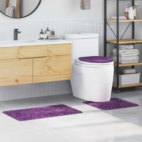 vidaXL Badematte 3 pcs Lilla 50 x 50 cm Polypropen