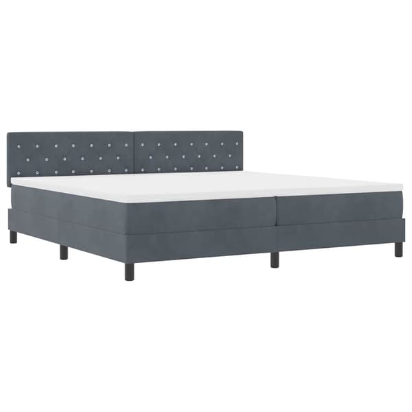 vidaXL Bäddfjäder med madrass Mörkgrå 200 x 200 cm Sammet
