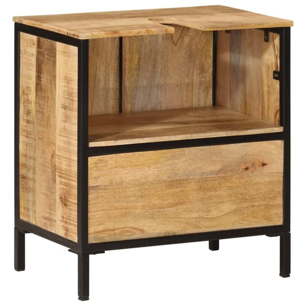 vidaXL Baderomsskap 55x35x60 cm heltre mango og jern