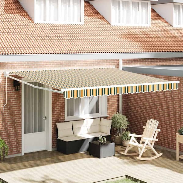 vidaXL Utfällbar markis Flerfärgsdesign 400 × 300 cm