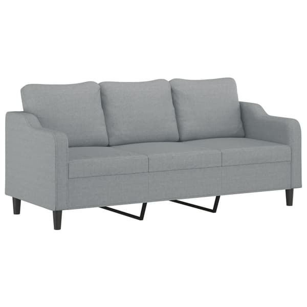 vidaXL Soffgrupp med dynor 3 delar Ljusgrå tyg