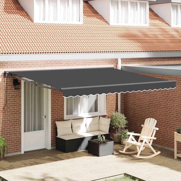 vidaXL Markisram Antracit 400 × 300 cm Polyester med PU-beläggning