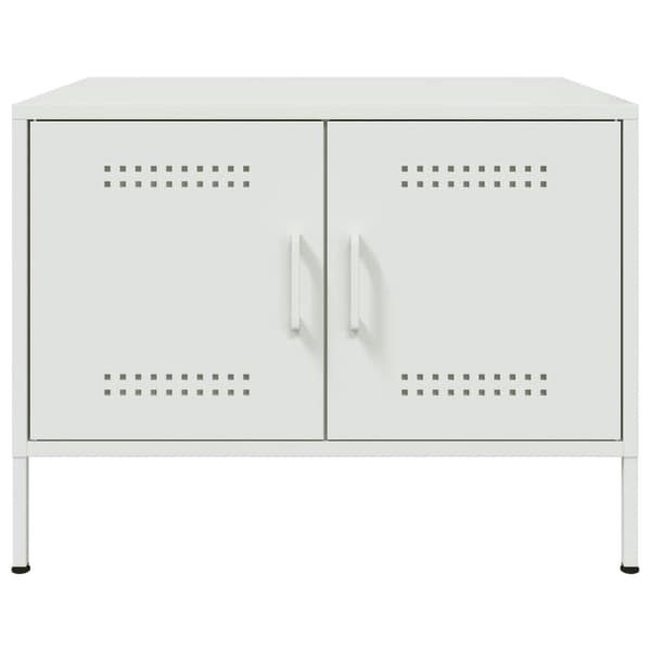 vidaXL Soffbord vit 68x50x50,5 cm stål