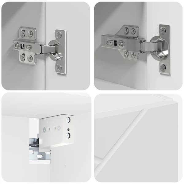 vidaXL Baderomsinnredningssett 4 pcs Hvit Konstruert tre & Metall