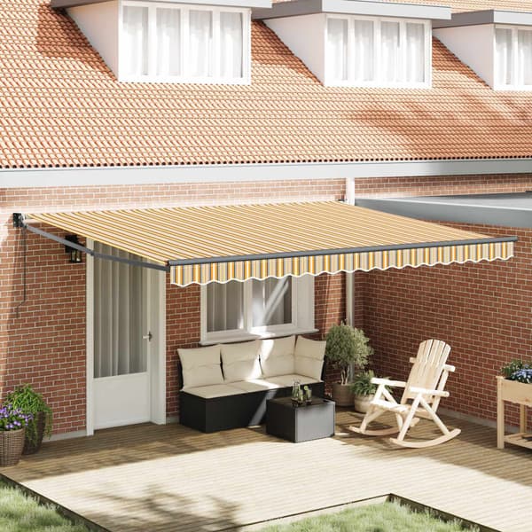 vidaXL Utfällbar markis Flerfärgsdesign 450 × 300 cm