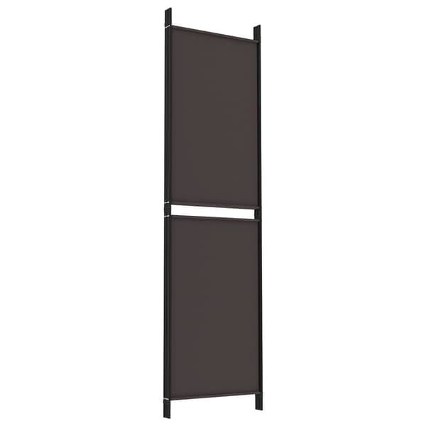 vidaXL Romdeler 4 paneler brun 200x180 cm stoff