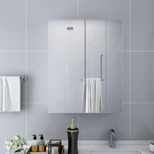 vidaXL Speilskap til baderom hvit 60x15x75 cm MDF