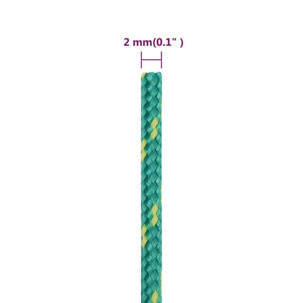vidaXL Båtlina grön 2 mm 250 m polypropen