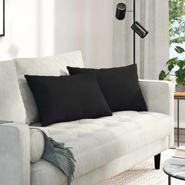 vidaXL Soffkuddar 2 st Svart 60 x 40 cm tyg