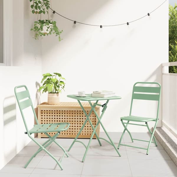 vidaXL Bistrosett 3 pcs grønn Stål