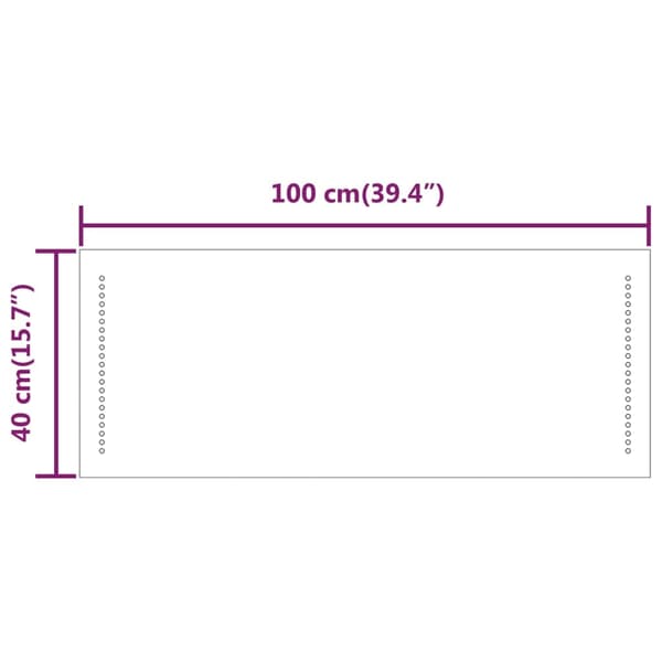 vidaXL Baderomsspeil med LED 40x100 cm